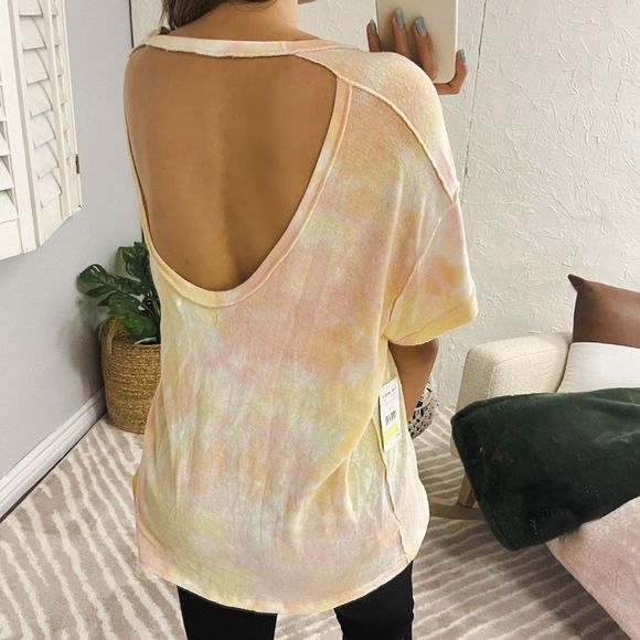 Free People We The Free All Mine Top Relaxed Berry Orange - Picture 1 of 13